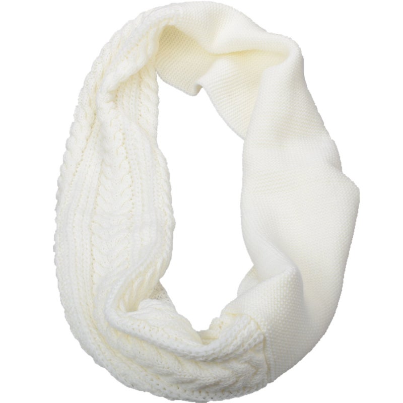 NEOSAN Womens Thick Ribbed Knit Winter Infinity Circle Loop Scarf Crochet White - Image 5